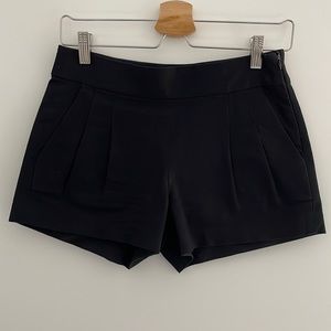 JCREW pleated “linen-weave texture” cotton shorts black